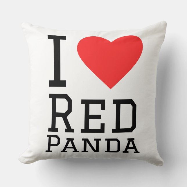 I love red panda throw pillow (Front)