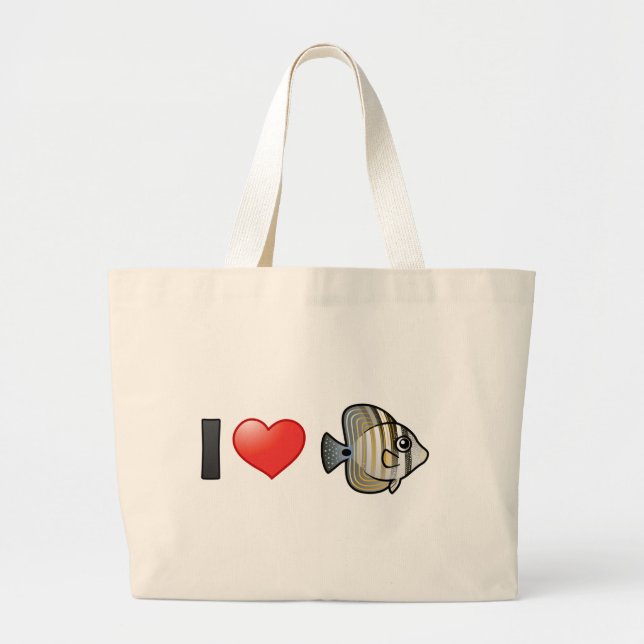 I Love Red Sea Sailfin Tang Large Tote Bag (Front)
