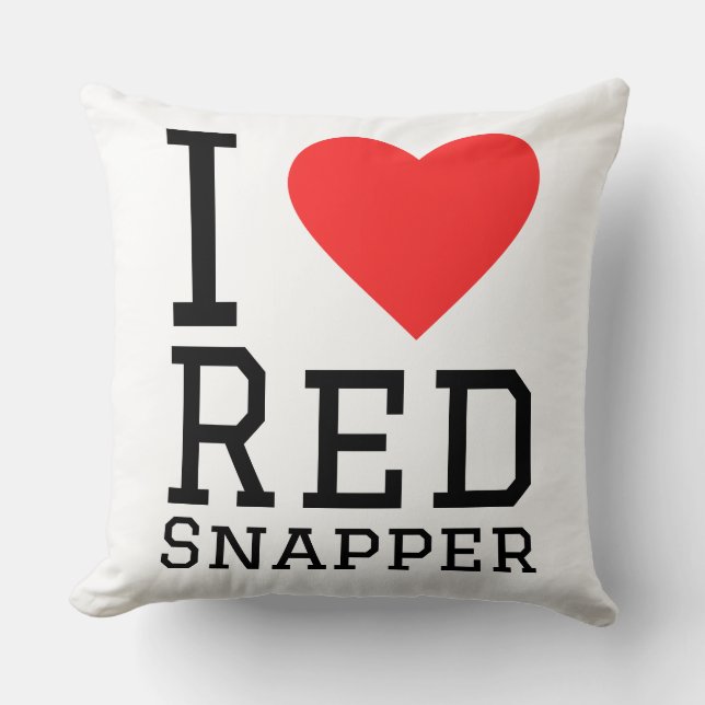 I love red snapper throw pillow (Front)