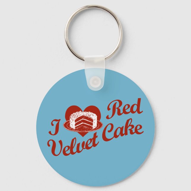 I Love Red Velvet Cake Keychain (Front)