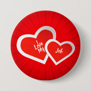 “I Love” Red & White, Cute Hearts .. Personali 3 Inch Round Button
