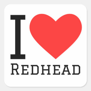 I love redhead square sticker