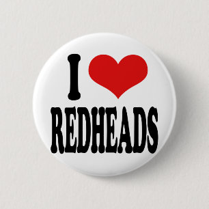 I Love Redheads 2 Inch Round Button