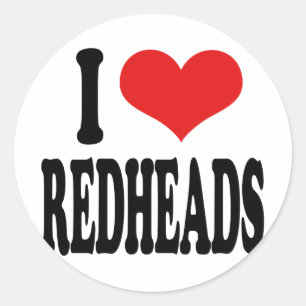 I Love Redheads Classic Round Sticker