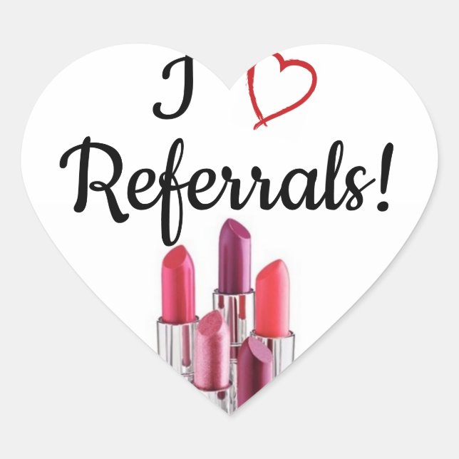 I Love Referals Sticker en forme de coeur (Devant)