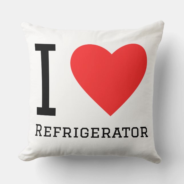 I love refrigerator throw pillow (Front)