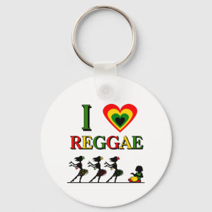 I Love Reggae Keychain
