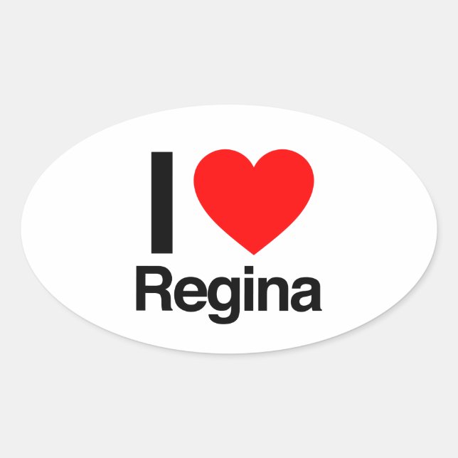 i love regina oval sticker (Front)