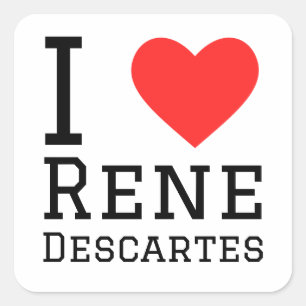 I love Rene Descartes  Square Sticker