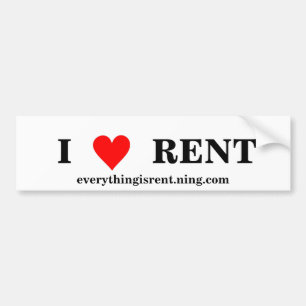I Love RENT Bumper Sticker