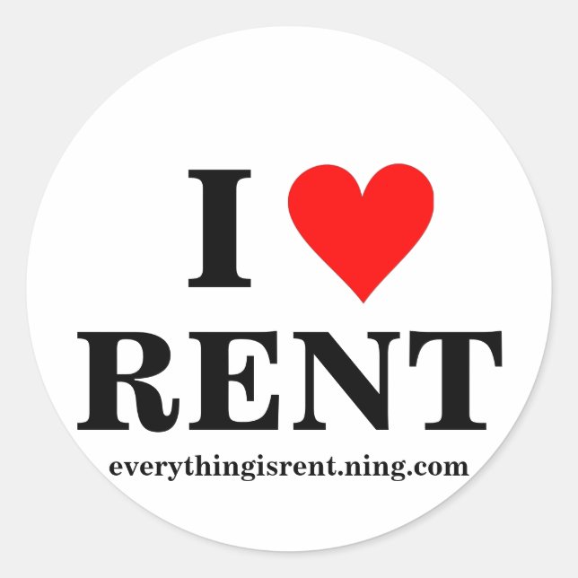I Love RENT Sticker (Front)