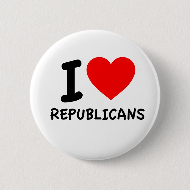 I Love Republicans 2 Inch Round Button (Front)