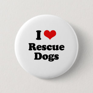 I Love Rescue Dogs 2 Inch Round Button