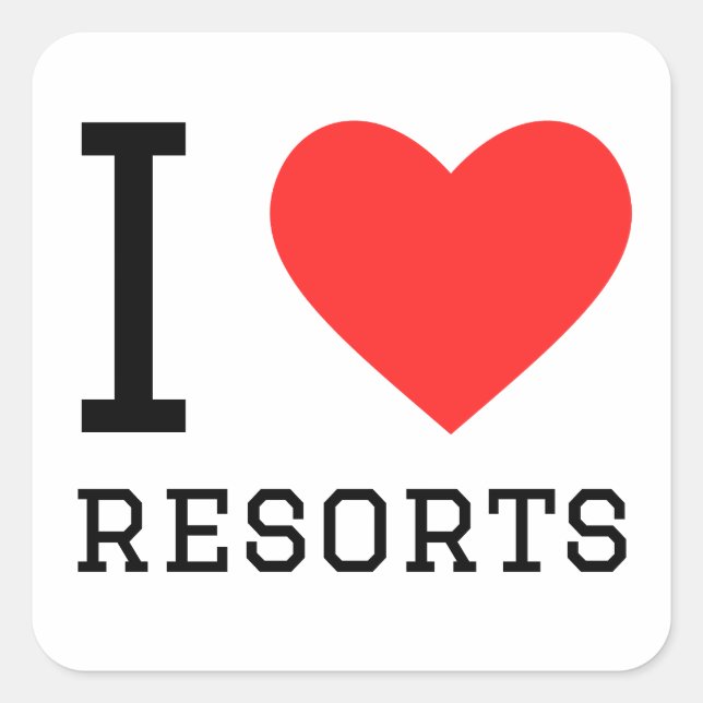 I love resorts square sticker (Front)