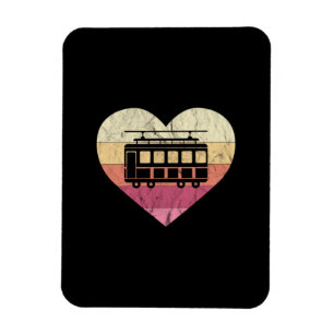 I Love Retro Tram And Trams Magnet