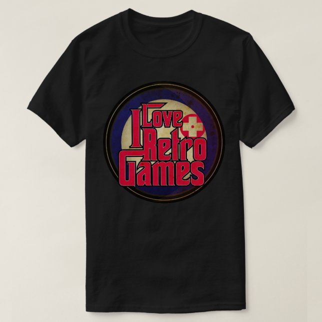 I Love Retro Video Games T-Shirt (Design Front)