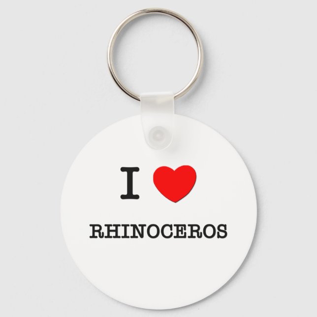 I Love RHINOCEROS Keychain (Front)