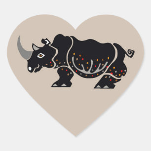 I love RHINOS - Wildlife - Nature - Endangered - Heart Sticker