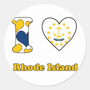 I love Rhode Island Classic Round Sticker