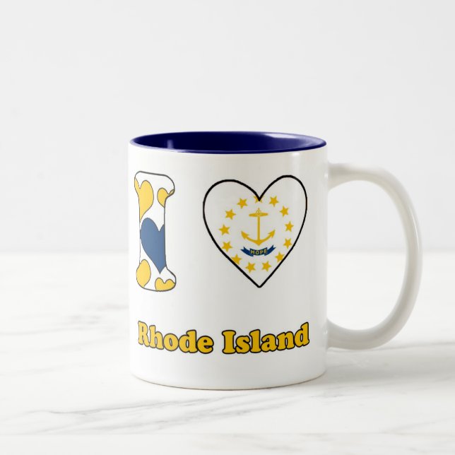 I love Rhode Island Two-Tone Coffee Mug (Right)
