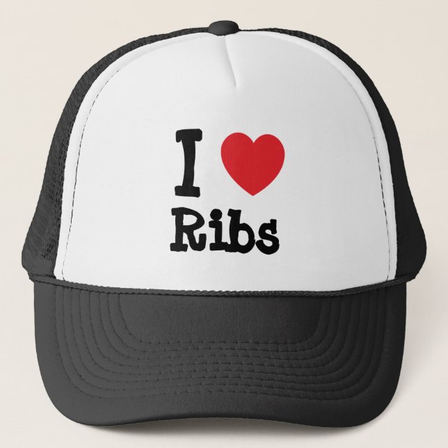 I love Ribs heart T-Shirt Trucker Hat (Front)