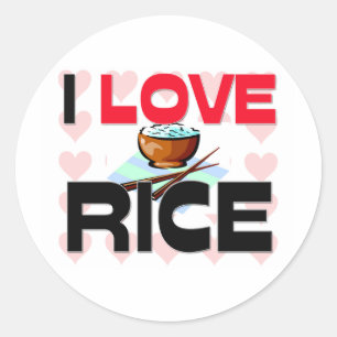 I Love Rice Classic Round Sticker