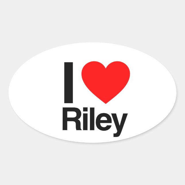 i love riley oval sticker (Front)