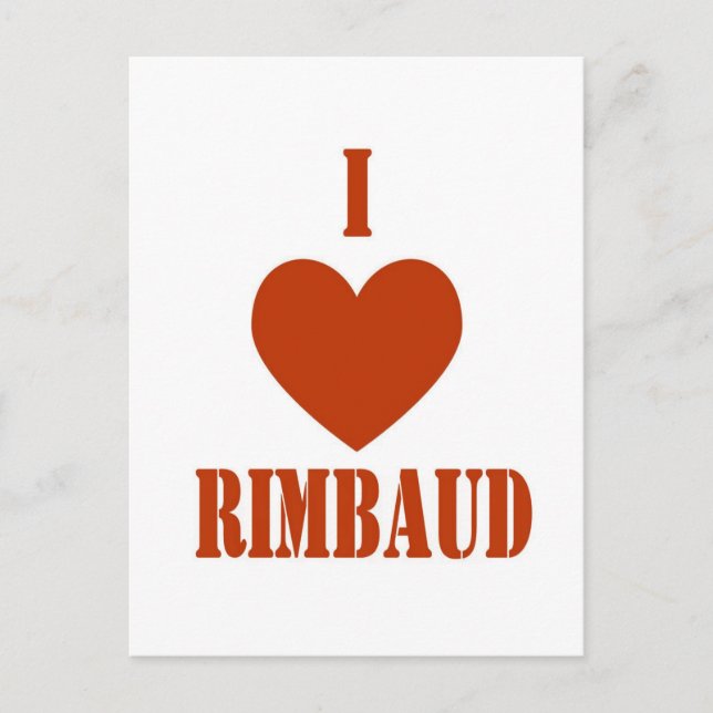 I love Rimbaud Postcard (Front)