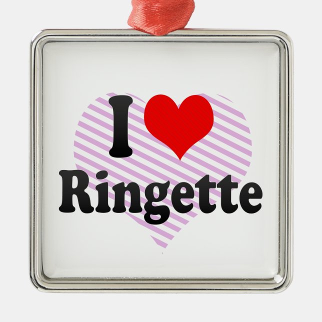 I love Ringette Metal Ornament (Front)