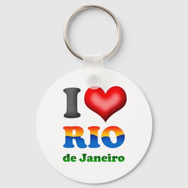 I Love Rio de Janeiro, Brazil The Wonderful City Keychain (Front)