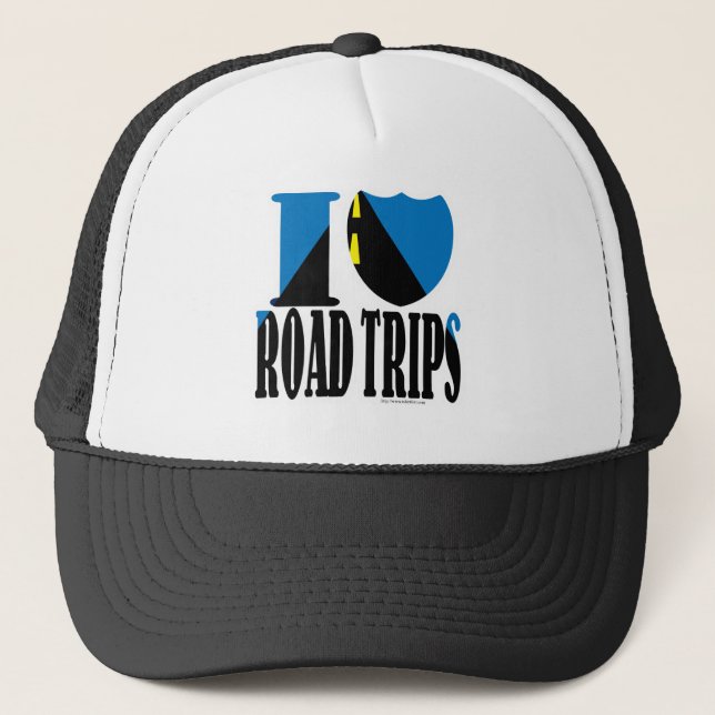 I Love Roadtrips! Trucker Hat (Front)