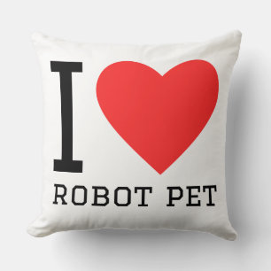 I love robot pet throw pillow
