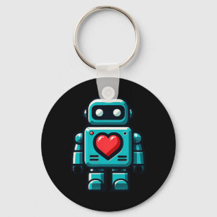 I Love Robots Happy Valentine Apparel Keychain