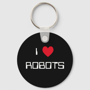 I Love Robots Keychain