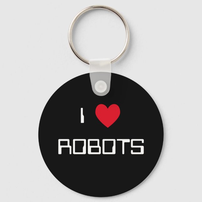 I Love Robots Keychain (Front)