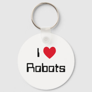 I Love Robots Keychain