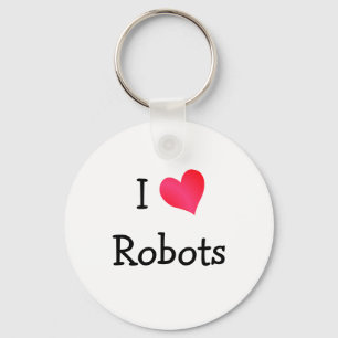 I Love Robots Keychain