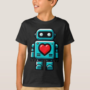 I Love Robots, Robot With Big Heart Valentine Kids T-Shirt