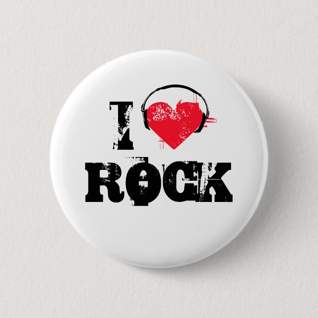 I love rock 2 inch round button (Front)