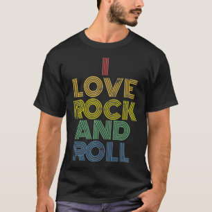 I Love Rock And Roll distressed rainbow 70s 80s T-Shirt