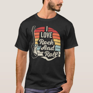 I Love Rock And Roll Electric Guitar Retro T-Shirt