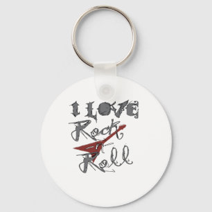 I love Rock and Roll Keychain