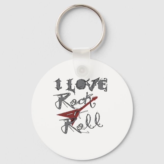 I love Rock and Roll Keychain (Front)