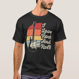 I Love Rock And Roll Retro Vintage Guitar T-Shirt