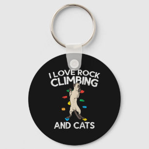 I Love Rock Climbing And Cats Cute Climbing  Keychain