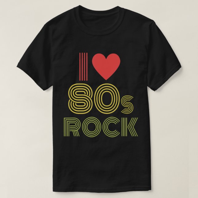 I Love Rock n Roll 80s Retro Music Tshirt For Boys (Design Front)