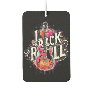 I Love Rock N Roll Electric Guitar Painting Air Freshener