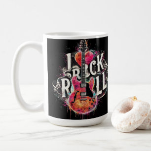 I Love Rock N Roll Electric Guitar Painting Coffee Mug