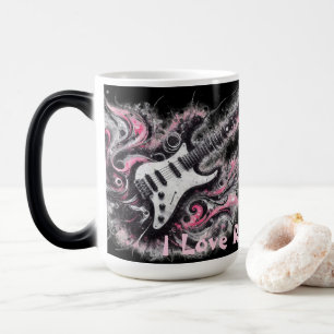 I Love Rock N Roll Electric Guitar Painting Magic Mug
