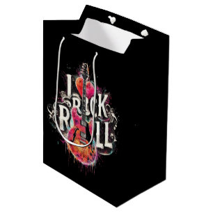 I Love Rock N Roll Electric Guitar Painting Medium Gift Bag